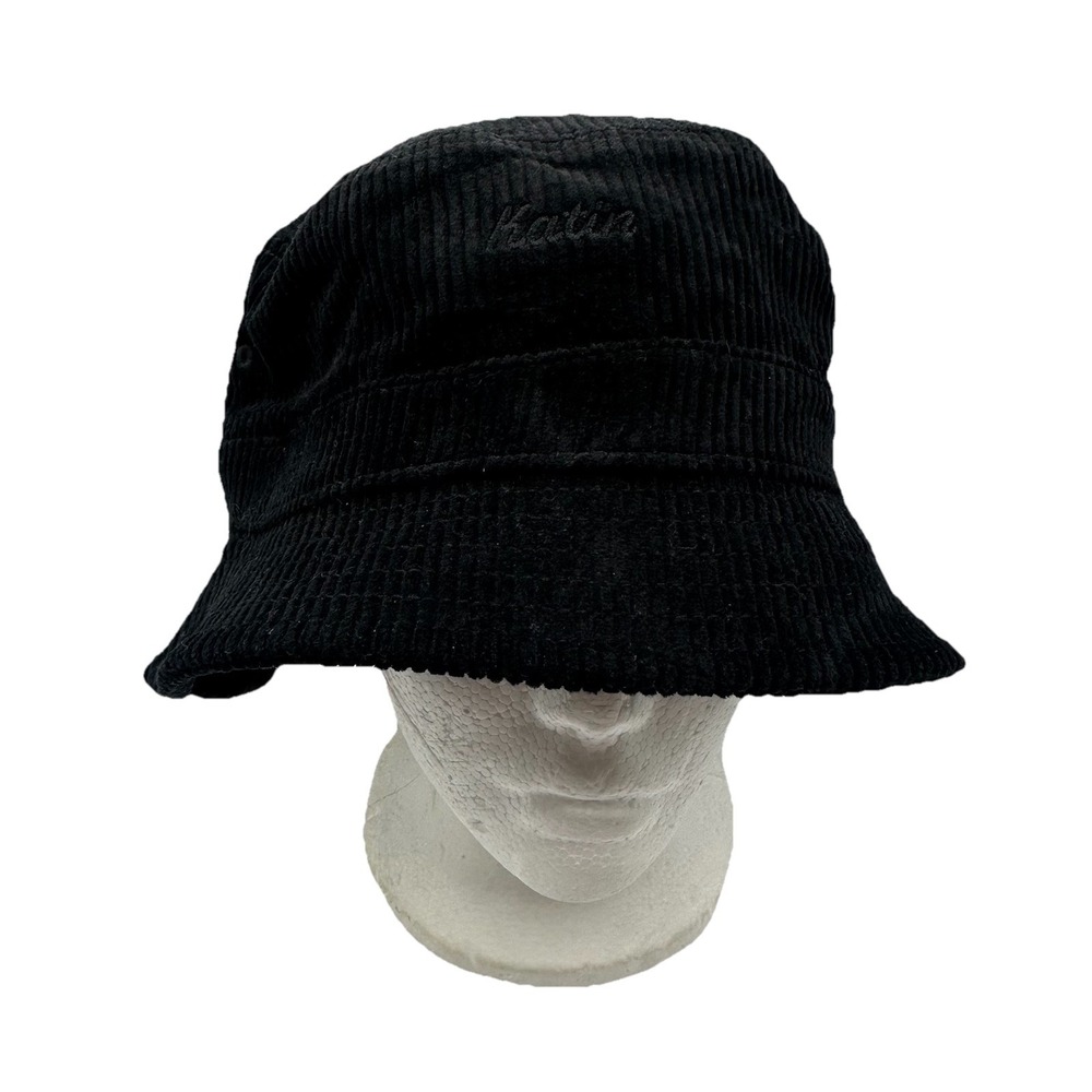 Katin‎ Script Bucket Hat Mens Sz S/M Black Corduroy 100% Cotton NWT